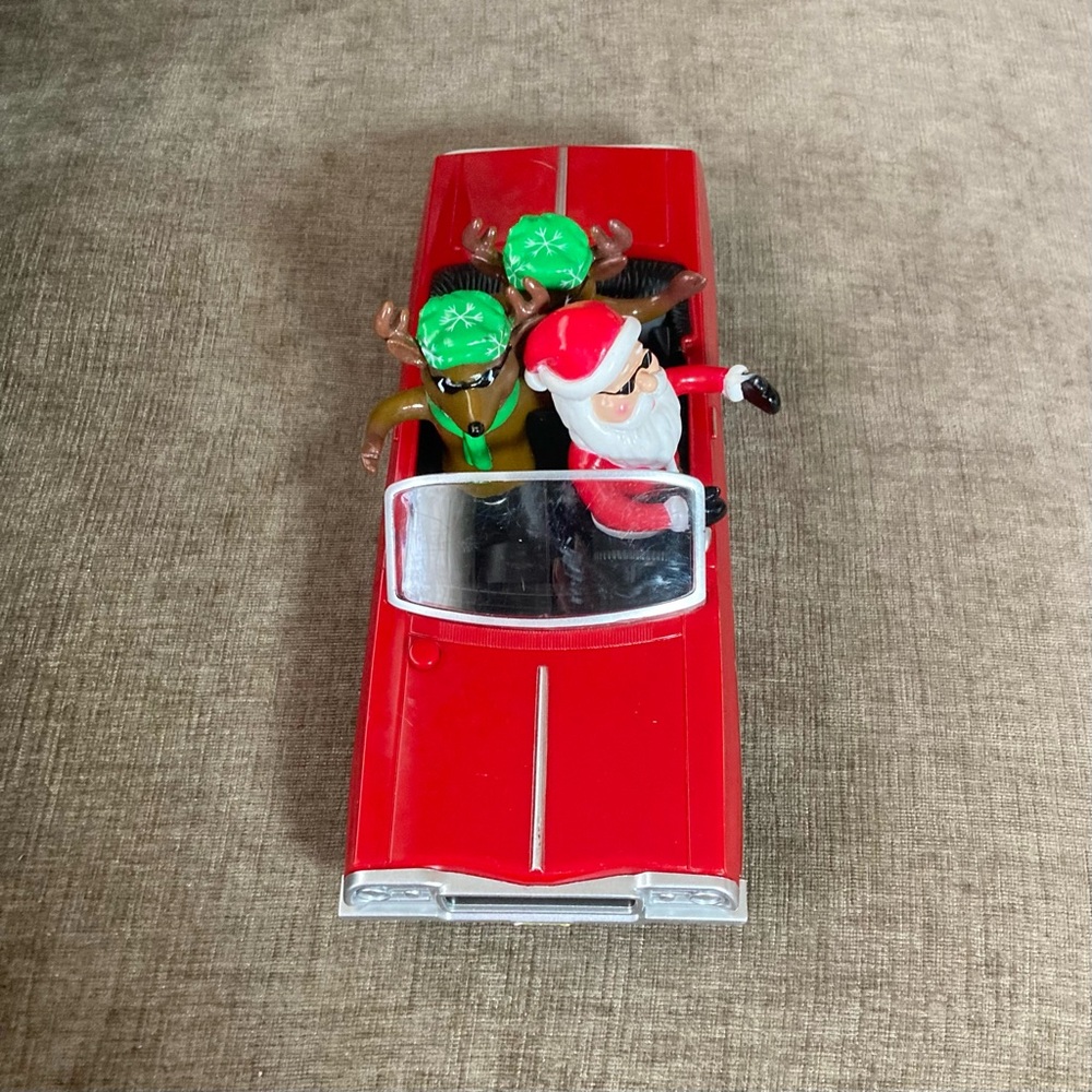 Gemmy Christmas Low Rider Red Impala Santa Reindeer Musical Light Up - Picture 3 of 11